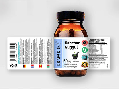 DR WAKDE's Kanchnar Guggul (60 Veg Caps, Ayurvedic Supplement, Vegan, Herbal, Natural, Made in the UK) DR WAKDE'sBuy Supplements Australia
