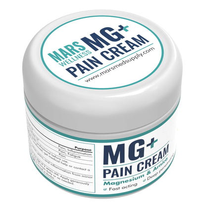 Mars Wellness MG+ Magnesium Cream Pain Relief - Extra Strength Magnesium and Arnica Cream - 4 OZ Tub - Neuropathy, Muscle Pain, and Leg Cramps Relief - 1 Pack MARS WELLNESSBuy Supplements Australia
