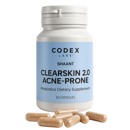Codex Labs Shaant Clear Skin Supplement – 60 Vegan Capsules | Acne Probiotics with 9-Strain Blend, Green Tea EGCG & Guggul – Daily Support for Acne-Prone Skin & Clear Complexion Codex LabsBuy Supplements Australia