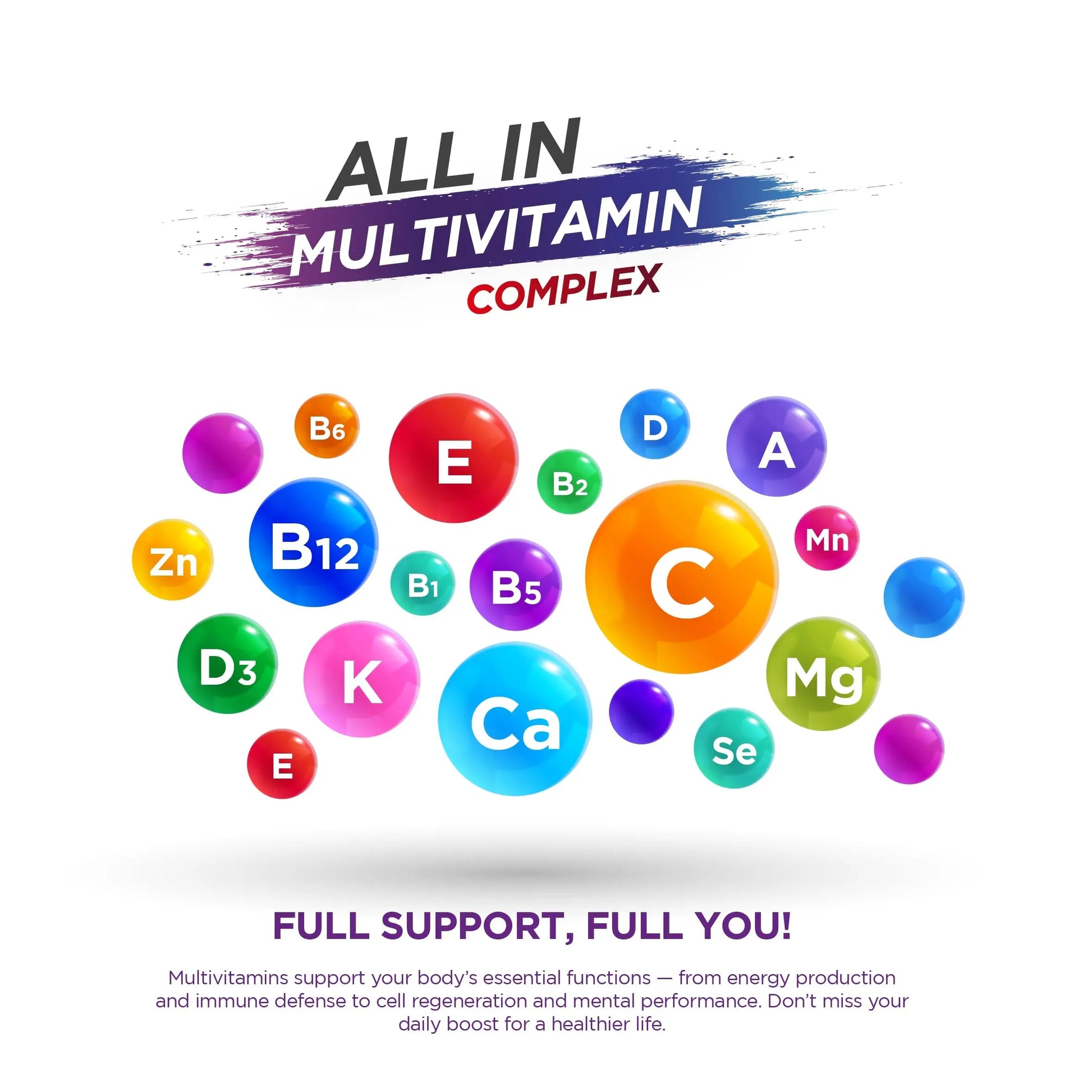 CAMRUSEPA All in Multivitamin Complex – Daily Tablet with Calcium, Iron, Zinc, Vitamin C, B Complex, D3, E, A & More – Complete Daily Nutritional Support for Adults CamrusepaBuy Supplements Australia