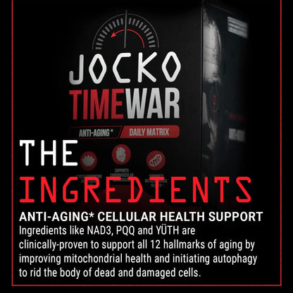 Jocko Fuel TIME WAR - Multivitamin for Men & Women. NAD Supplement for Healthy Aging, Heart, Bone, & Eye Health. Essential Vitamins and Minerals Jocko Fuel