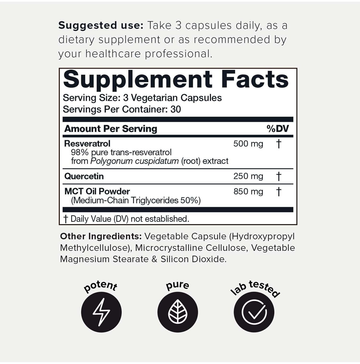 Toniiq 1600mg Resveratrol Blend - Ultra High Purity and 3rd Party Tested - with MCT ToniiqBuy Supplements Australia