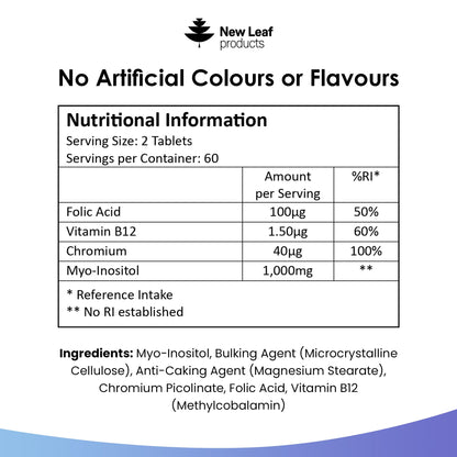 Myo-Inositol PCOS Supplement - Myo Inositol Tablets PCOS Supplement Enriched NEW LEAF PRODUCTSBuy Supplements Australia