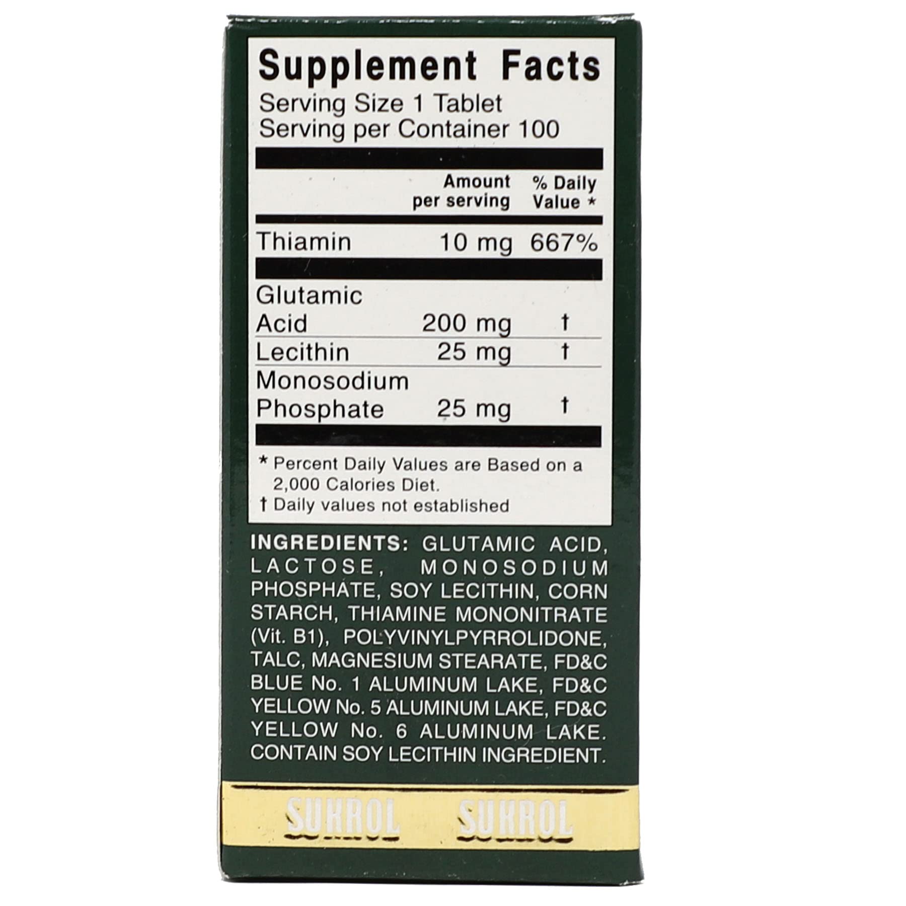 Sukrol, Vitamin, Improve Healthy Brain Function, 100 Tablets, Bottle SukrolBuy Supplements Australia