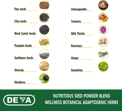 DEVA Tuba Prime Vegan Multivitamin Iron-Free High-Potency Vitamin & Mineral Dietary Supplement Antioxidants, Fruit & Veg Blend, Super Mushrooms, Probiotics, Prebiotics, Seeds, Herbs 90 Tabs 2-Pack DEVABuy Supplements Australia