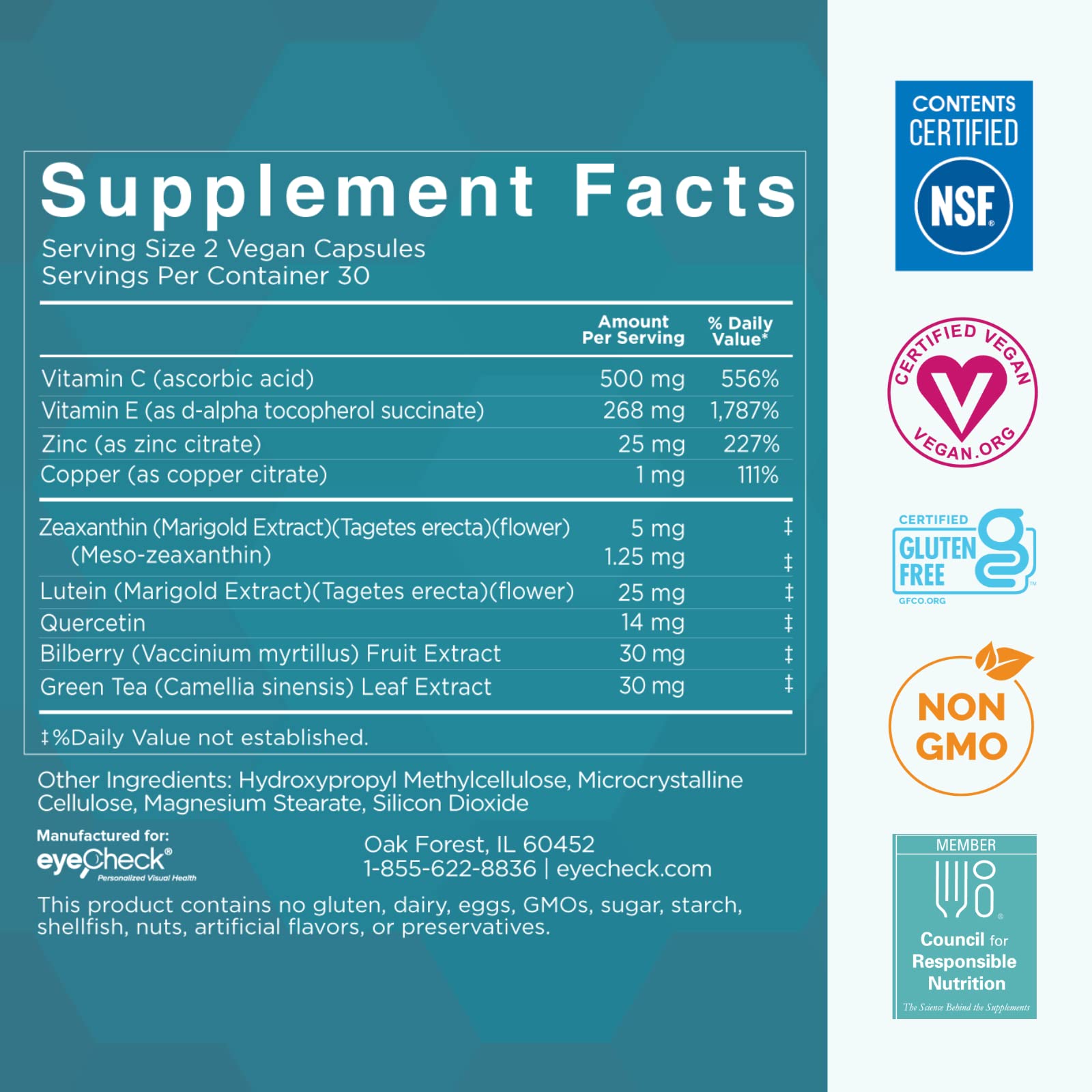 Natural Eye Health Vitamins with Bilberry Zeaxanthin Lutein - Macular Supp EyecheckBuy Supplements Australia
