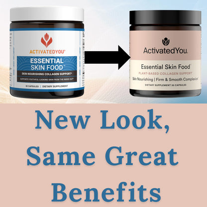 ACTIVATEDYOU Essential Skin Food, Advanced Skincare Collagen Elastin Support Supplement for Aging Skin, Helps Improve Appearance of Face Texture, Sagging w/Dermaval, Vitamin C (30 Count (Pack of 3)) ACTIVATEDYOUBuy Supplements Australia