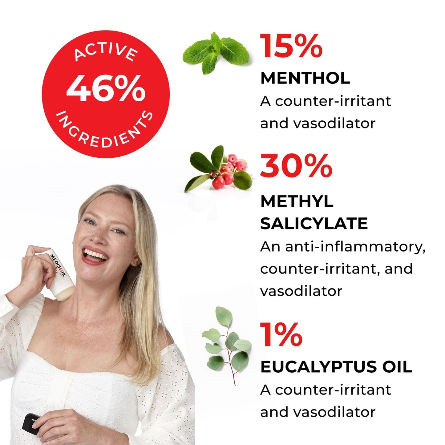 Medistik Extra Strength Pain Relief Stick. Long Lasting Topical Pain Reliever for Backache, Muscle & Joint Pain, 58g (One Pack) MedistikBuy Supplements Australia