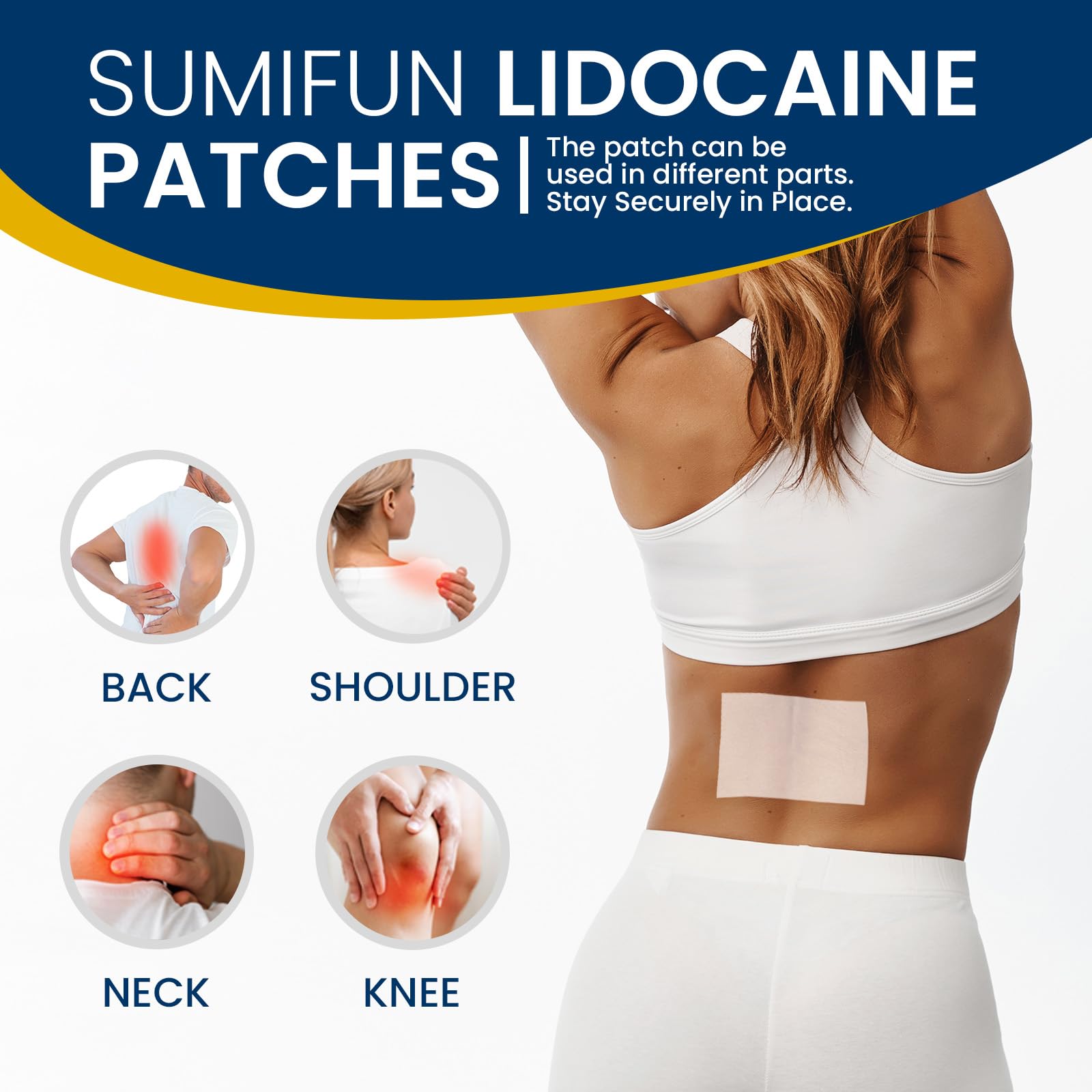 Sumifun 4% Lidocaine Pain Relief Patches - 18 Count Patches for Back, Shoulder, Muscle, Joints, Knee Pain Relief - Lower Back Pain Relief Products - Pain Patches Maximum Strength Lidocaine SumifunBuy Supplements Australia