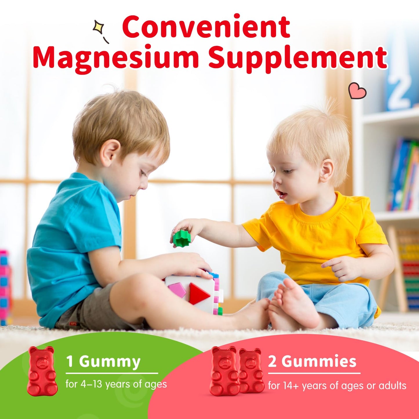 Magnesium Gummies for Kids - Magnesium Glycinate Gummies Supplement with L-Theanine, Vitamin B6, D3 for Kids & Adults Sleep, Calm, Relaxation, Brain, Bones, Sugar Free Strawberry 60ct ReviNutraBuy Supplements Australia
