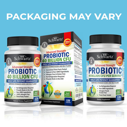 Daily Probiotic Supplement 40 Billion CFU - Gut Health Complex with Astragalus BioSchwartzBuy Supplements Australia