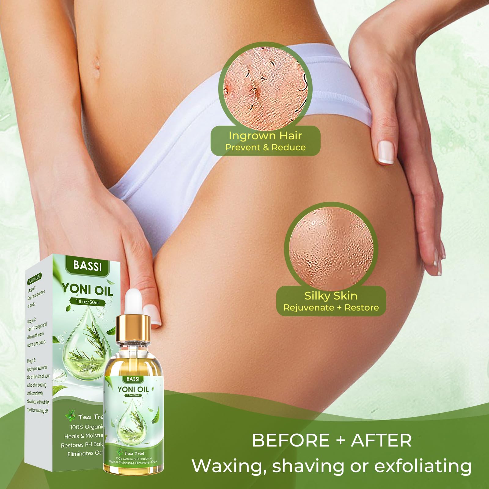 BASSI 2PCS Yoni Oil Organic Feminine Oil Vaginal Moisturizer For Wetness - Ph Balance for Women BASSIBuy Supplements Australia