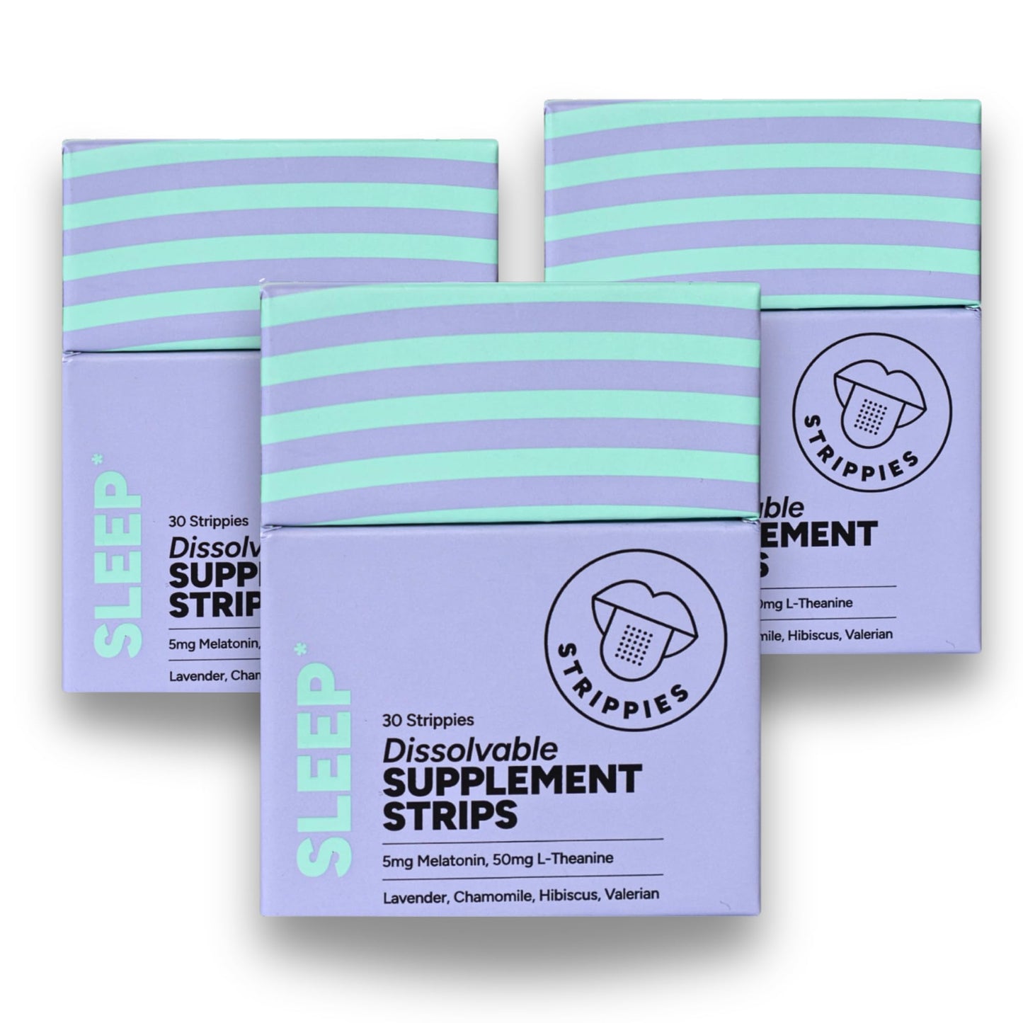 STRIPPIES Dissolvable Sleep Strips – Fast-Acting Melatonin 5mg with L-Theanine, Lavender, Chamomile, Hibiscus & Valerian – Natural Cranberry Flavor – 90 Strips STRIPPIESBuy Supplements Australia
