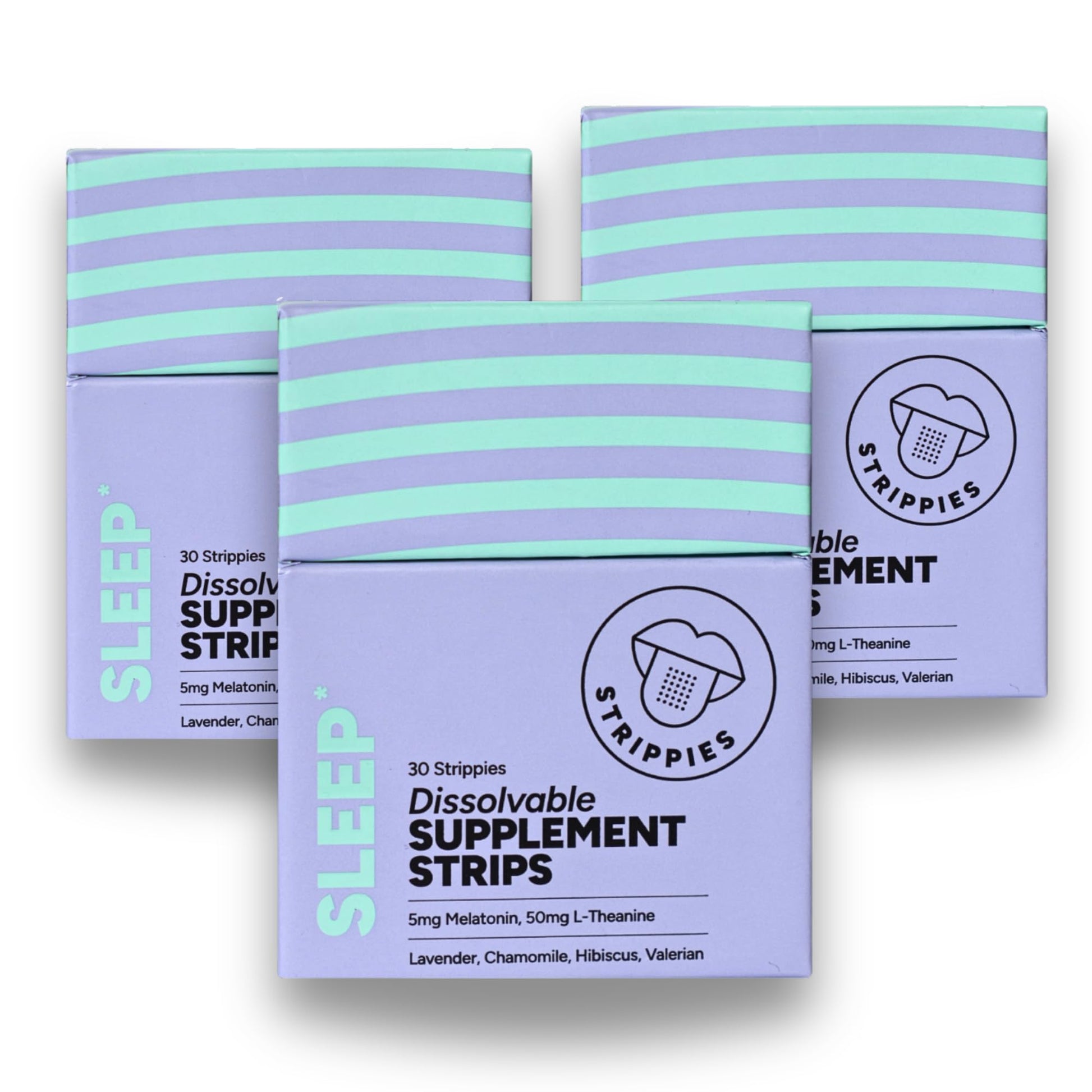 STRIPPIES Dissolvable Sleep Strips – Fast-Acting Melatonin 5mg with L-Theanine, Lavender, Chamomile, Hibiscus & Valerian – Natural Cranberry Flavor – 90 Strips STRIPPIESBuy Supplements Australia