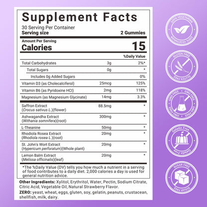 Svovita Saffron Supplements Gummies with Saffron Extract, Sugar Free 60 Count SvovitaBuy Supplements Australia