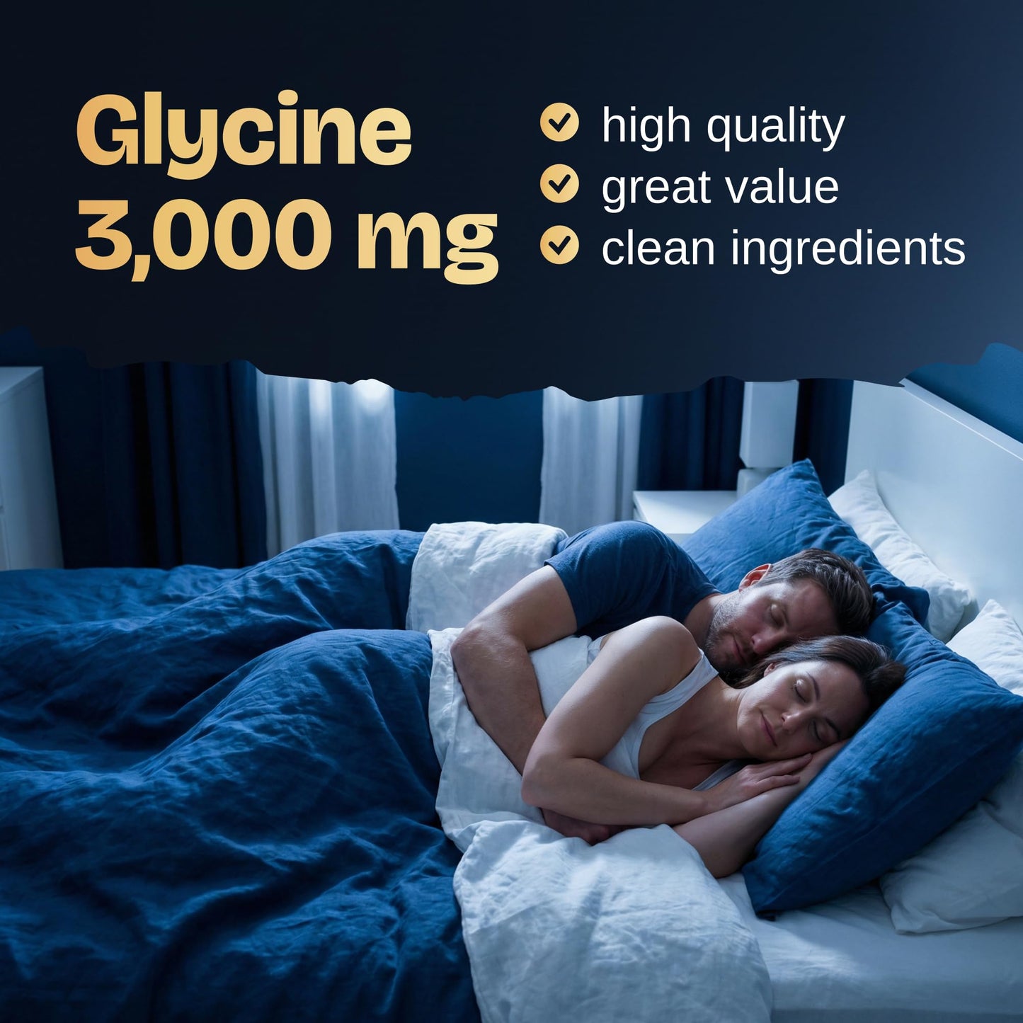 Nocturna Glycine Supplement – 100% Pure 3g Glycine Powder for Sleep, Calm & Recovery – USA Made Sleep Aid for Men & Women – Non-GMO & Completely Natural - 6.3Oz for 60 Servings NocturnaBuy Supplements Australia