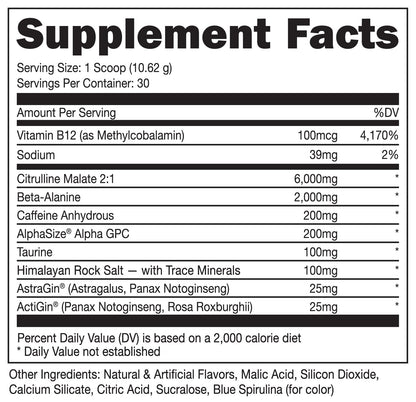 Bucked Up Pre Workout 6 Grams Citrulline, 2 Grams Beta Alanine, and 3 Other Registered Bucked UpBuy Supplements Australia