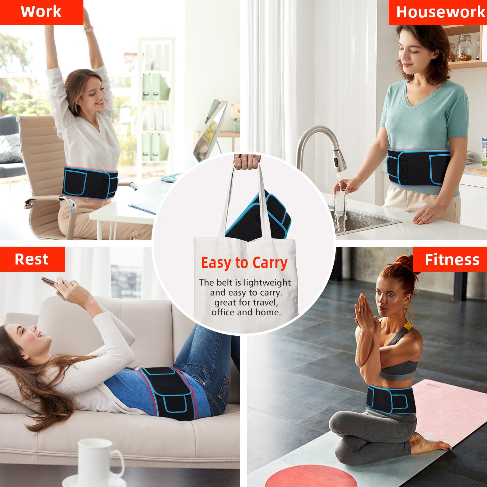Red Light Therapy Belt, 660&850nm 3 -in-1 Big Chips Near Infrared Therapy Wrap for Body HEDYNSHINEBuy Supplements Australia