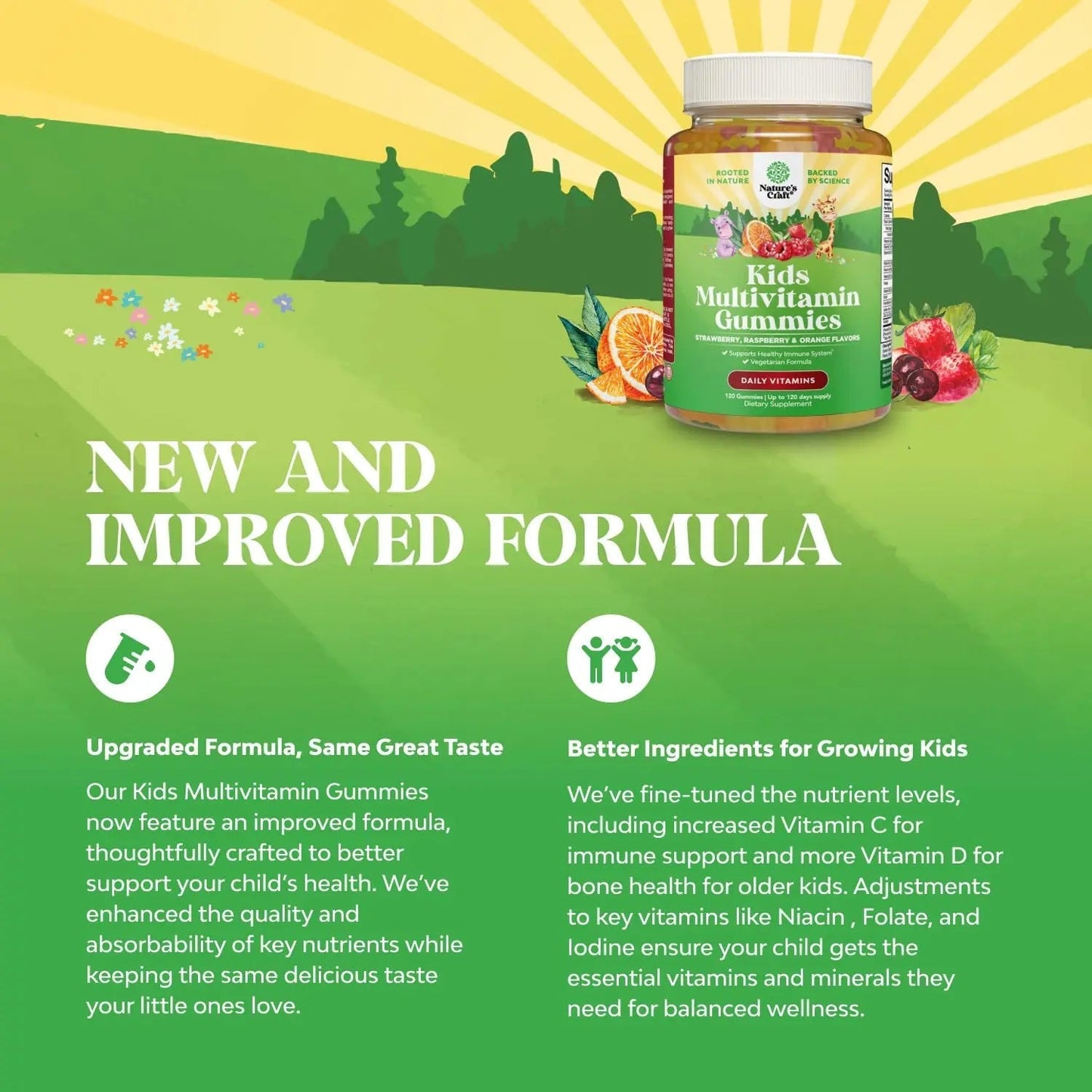 Bundle of Plant Based Kids Multivitamin Gummies with Vitamins A C D3 E B Zinc and DHA Omega 3 Gummies with Vegetarian 6 9 for Vision Brain Immunity Support Natures CraftBuy Supplements Australia