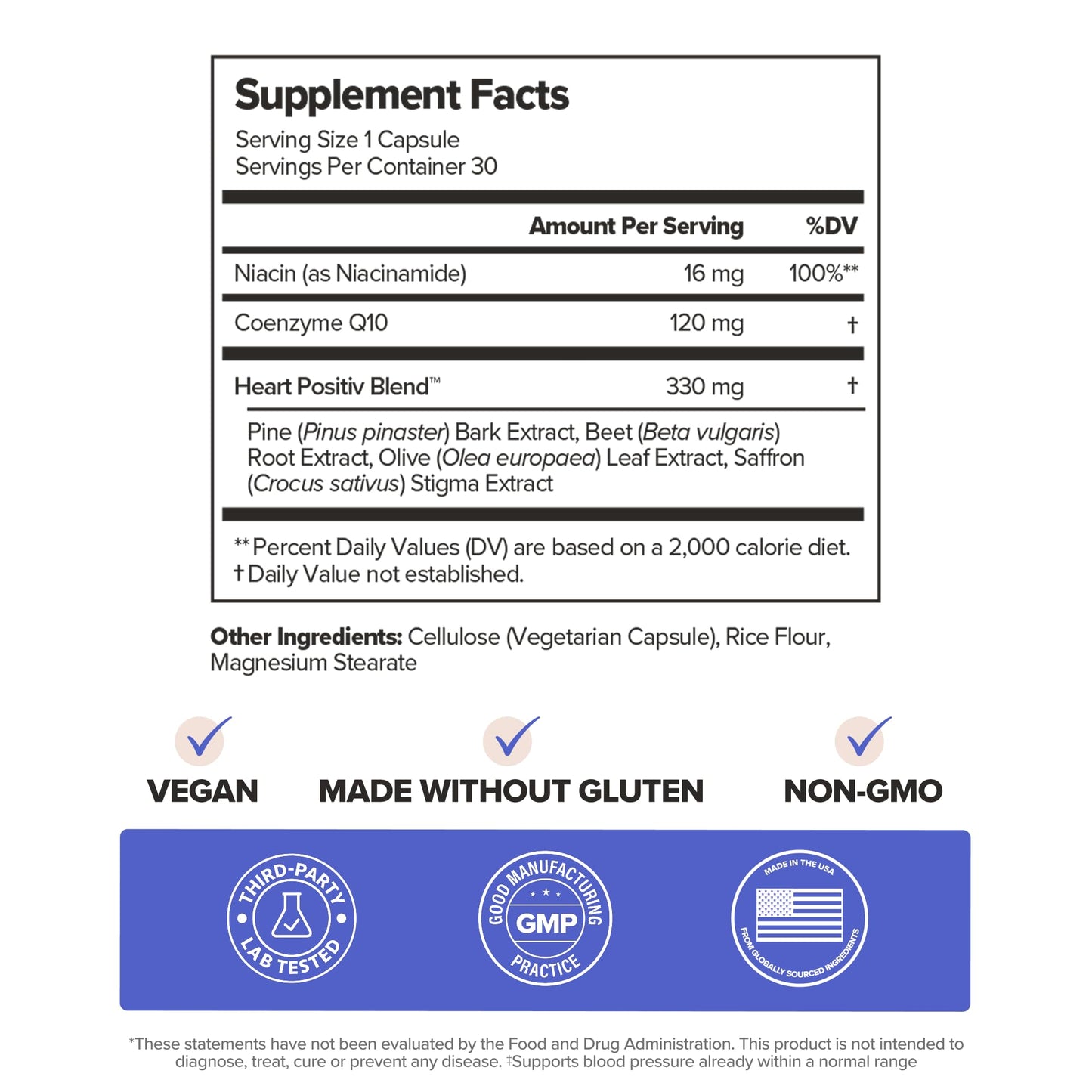 O Positiv MENO Heart + Blood Pressure Support Capsules – Daily Support for Healthy Circulation, Stress Management & Blood Pressure – with CoQ10, Beets, Pine Bark & Saffron – 30 Servings O PositivBuy Supplements Australia