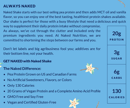 NAKED nutrition Naked Shake - Vanilla Protein Powder - Plant Based Protein Shake NAKEDBuy Supplements Australia