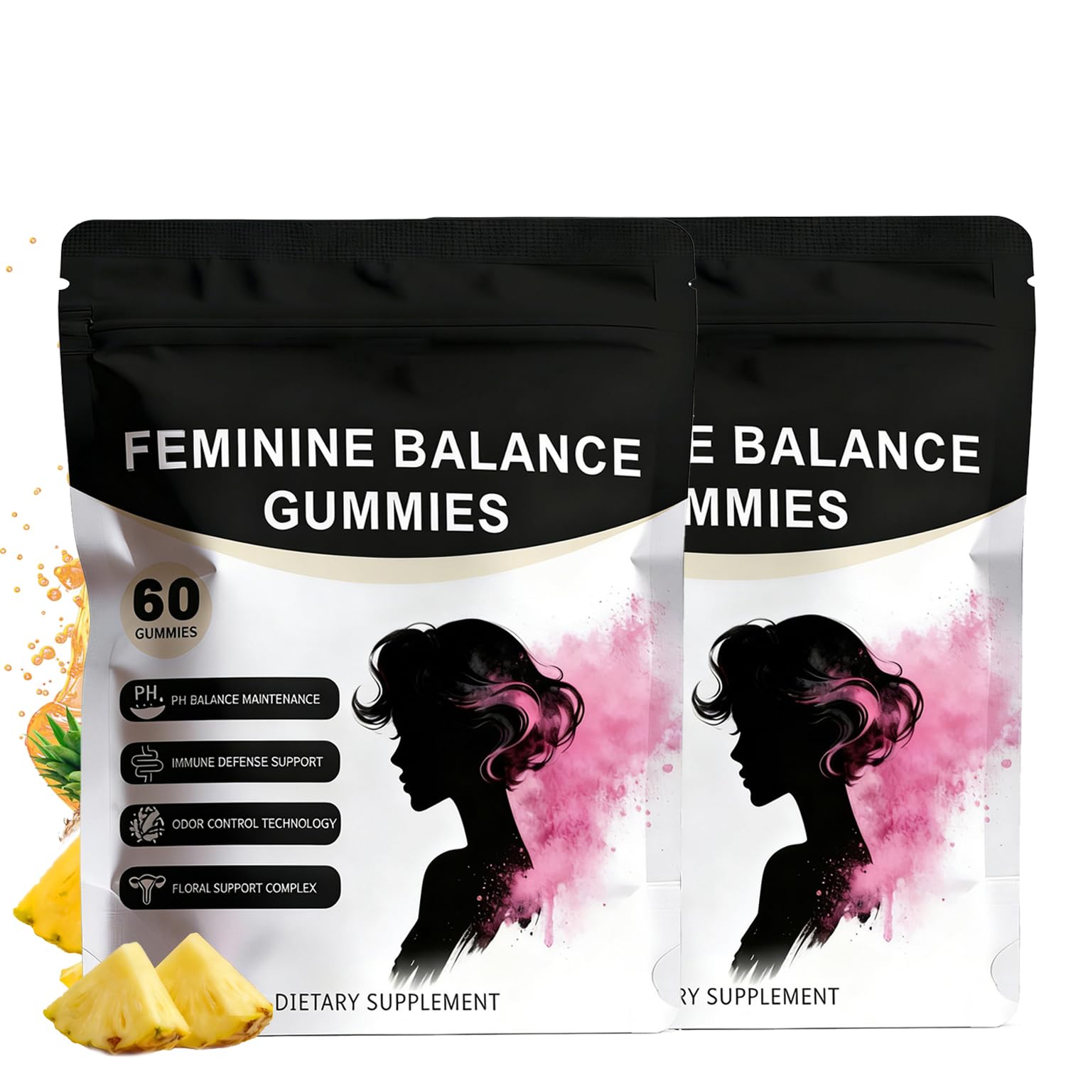 Pineapple Feminine Balance Gummies with Probiotics | Support for pH Balance & Freshness | Daily Intimate Wellness Support | Sugar-Free, Vegan | 60 Count (2) Nuora BalanceBuy Supplements Australia