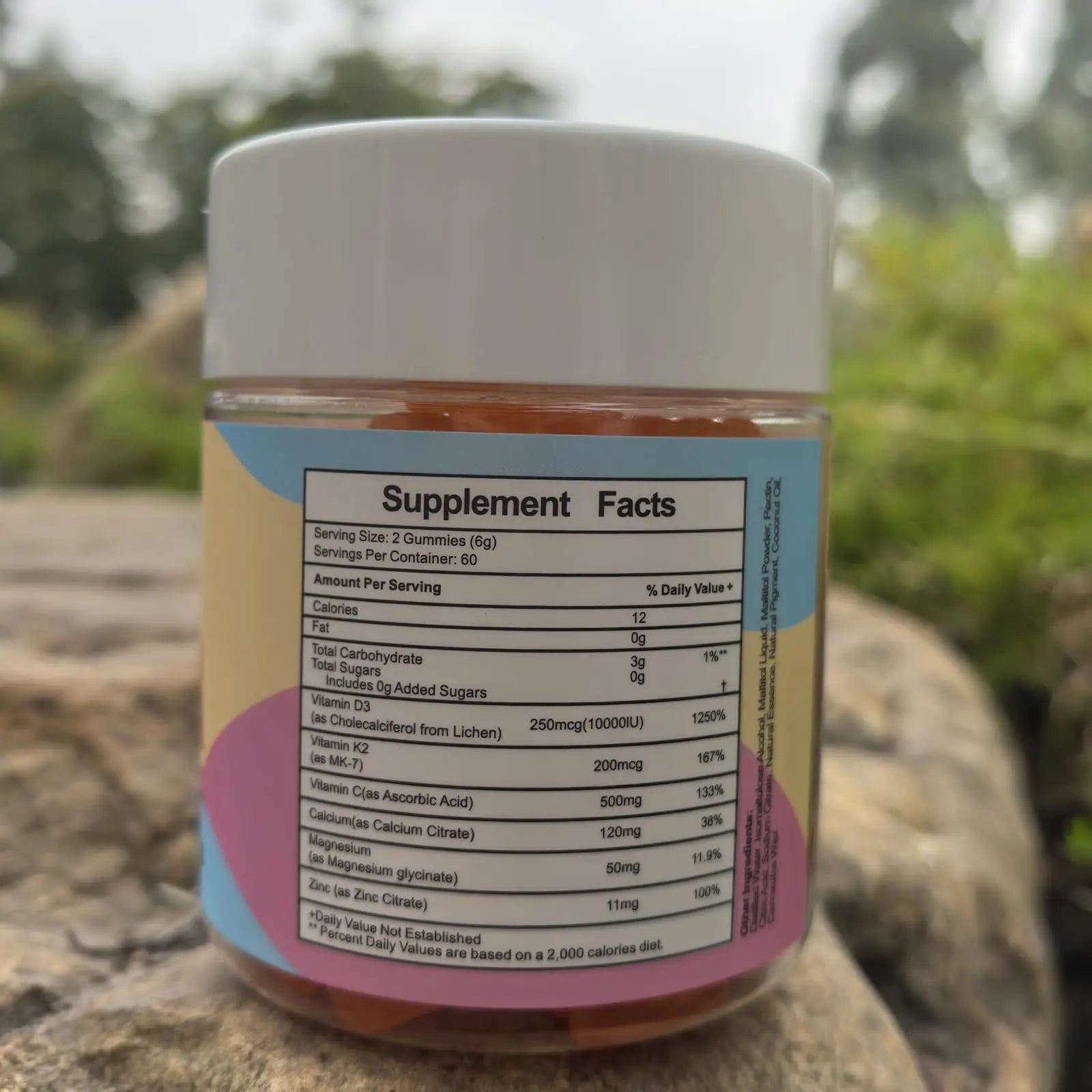 Misyvoing Vitamin D3 K2 Sugar-Free Gummies,Vitamin D3 10000 IU with K2 200mcg,VitaminC,Calcium,Magnesium,Zinc,Support for Bones Misyvoing
