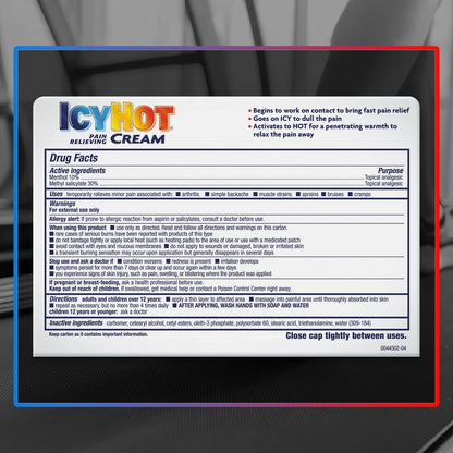 ICY HOT Pain Relieving Cream Extra Strength 3 oz ( Packs of 4) Icy HotBuy Supplements Australia