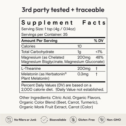 Moon Juice Sleepy Magnesi-Om - Sleep Supplement Powder with Magnesium Glycinate, L-Theanine & Plant-Based Melatonin, Sugar-Free Bedtime Drink Mix for Deep Sleep w/o Grogginess, Cherry, 35 Servings Moon JuiceBuy Supplements Australia