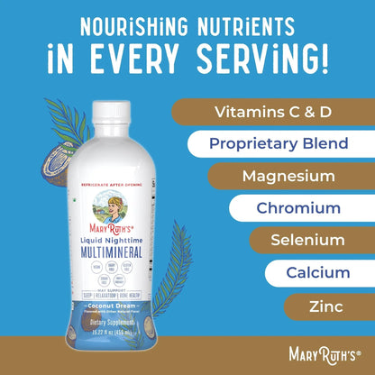MaryRuth's Multivitamin Gummies for Women (Strawberry) & Liquid Nighttime Multimineral (Pineapple) | Clean Label Project Verified | MARYRUTH'S