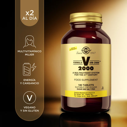 Solgar Formula VM-2000 (Multinutrient System), 180 Tablets - Premium Quality Multiple - Contains Zinc - Supports A Healthy Immune System - Vegan, Dairy Free, Kosher - 90 Servings SolgarBuy Supplements Australia