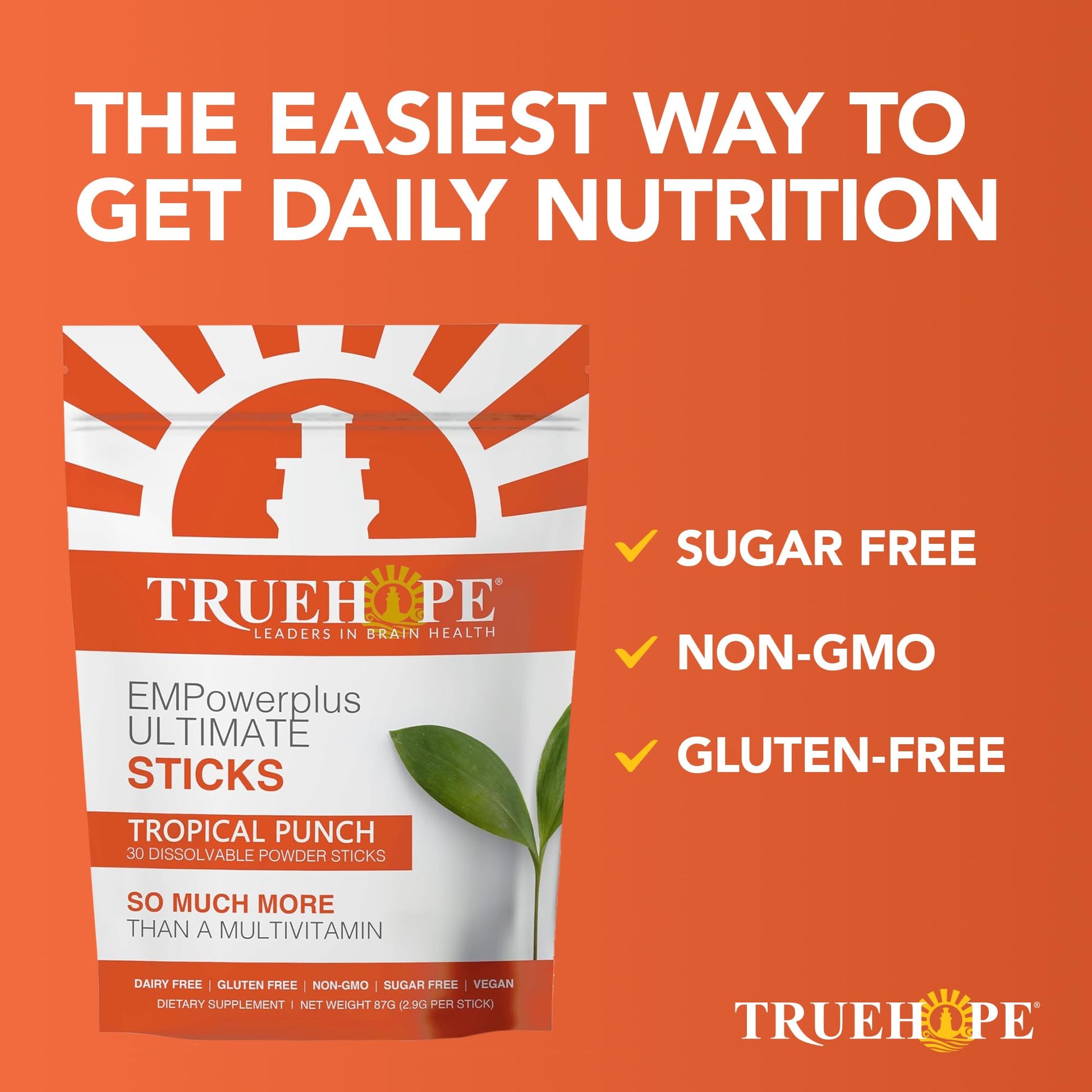 Truehope Multivitamin Nootropic Pouches with Inositol - Once-Per-Day EMPowerplus Ultimate Sticks - 30 Count (Tropical) TruehopeBuy Supplements Australia
