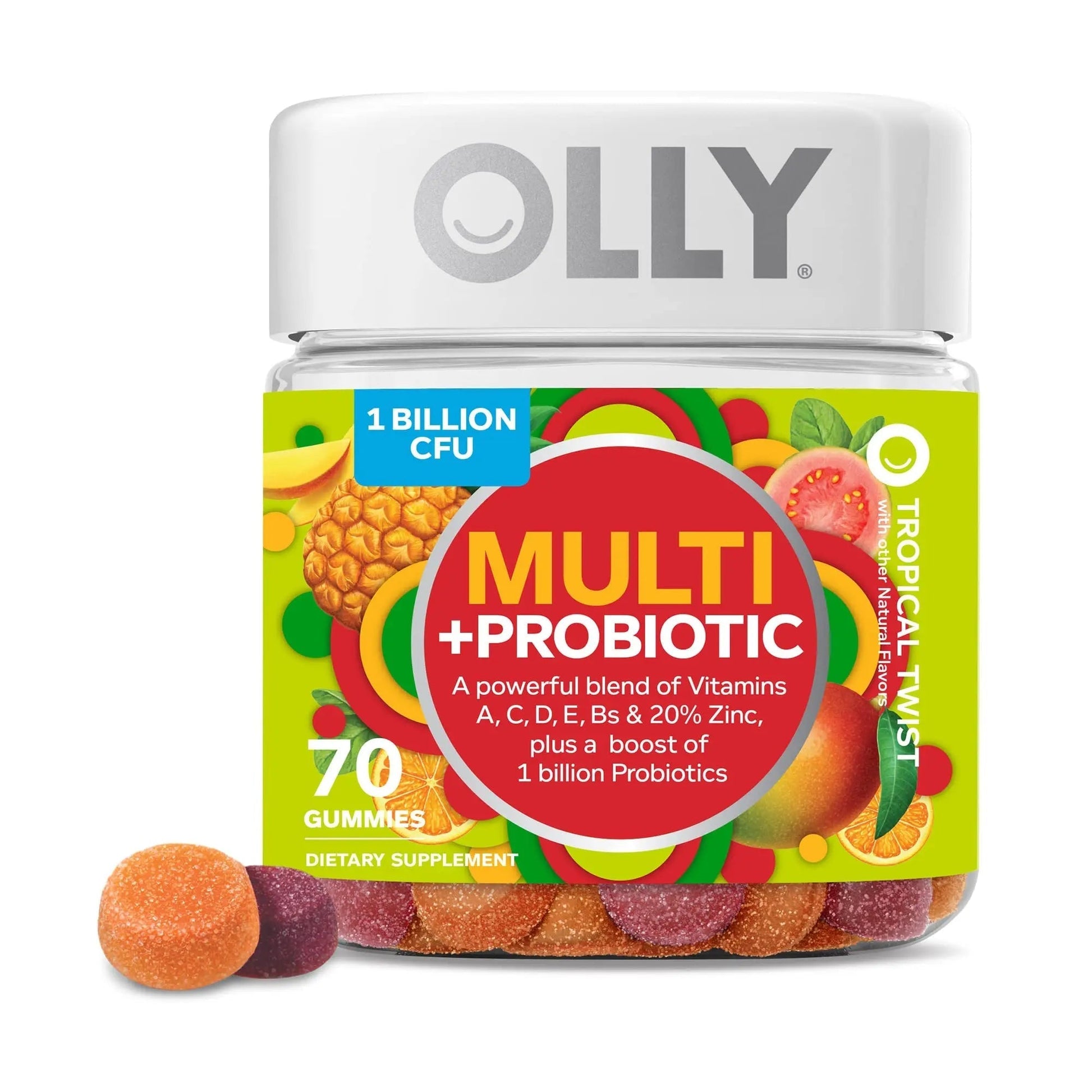 OLLY Multi + Probiotic Adult Multivitamin Gummy, 1 Billion CFUs, Digestive and Immune Support & Metabolism Gummy Rings, Apple Cider Vinegar, Vitamin B12, Chromium, Energy and Digestive Health OLLYBuy Supplements Australia