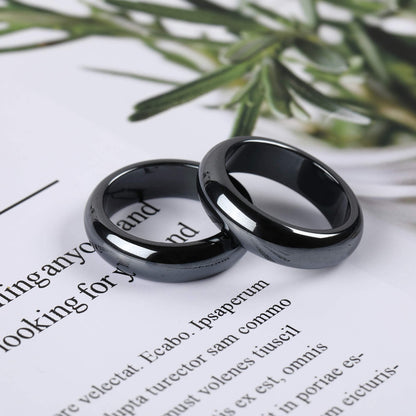 2PCS Genuine Hematite Ring for Women Men Unisex, Black Hematite Stone Ring Anxiety Balance YhluckBuy Supplements Australia