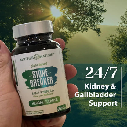 Stone Breaker Chanca Piedra Capsules, Dissolve Kidney & Gallbladder, Detoxify Urinary Tract, Flush Impurities, Kidney Support with Celery Seed Extract - 60 Veg Capsules Mother Nature Organics Superfoods for Organic LivingBuy Supplements Australia