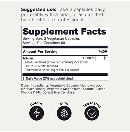Toniiq Ultra High Strength Tribulus Capsules - 95% Steroidal Saponins - 1300mg Concentra ToniiqBuy Supplements Australia