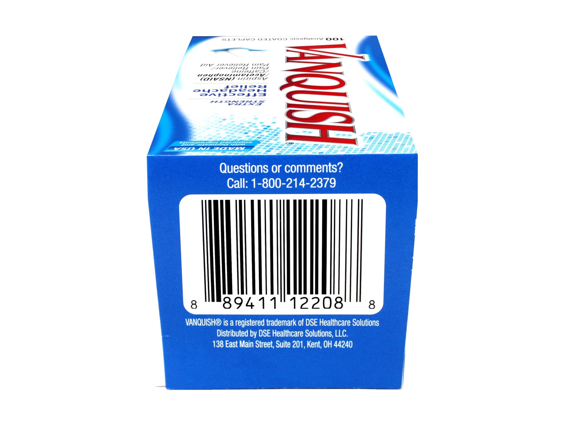 Vanquish Extra Strength Pain Reliever Headache Relief Aspirin Acetaminophen Caffeine 100 Coated Caplets (Pack of 2) VanquishBuy Supplements Australia