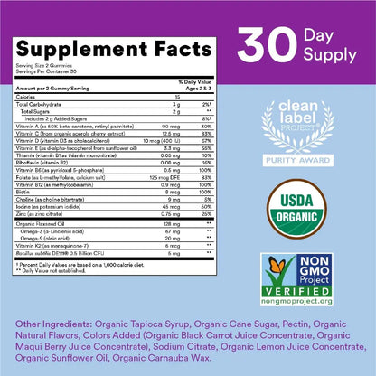 SmartyPants Organic Toddler Multivitamin Gummies & So Cozy Leave in Conditioner for Kids' Curly Hair, 60 Count SmartyPantsBuy Supplements Australia