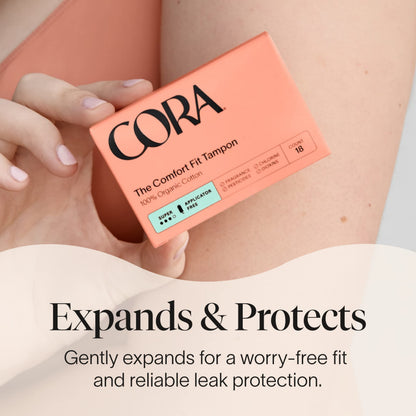 Cora 100% Organic Cotton Non-Applicator Tampons | Ultra-Absorbent, Unscented, Natural, Non-Toxic CoraBuy Supplements Australia