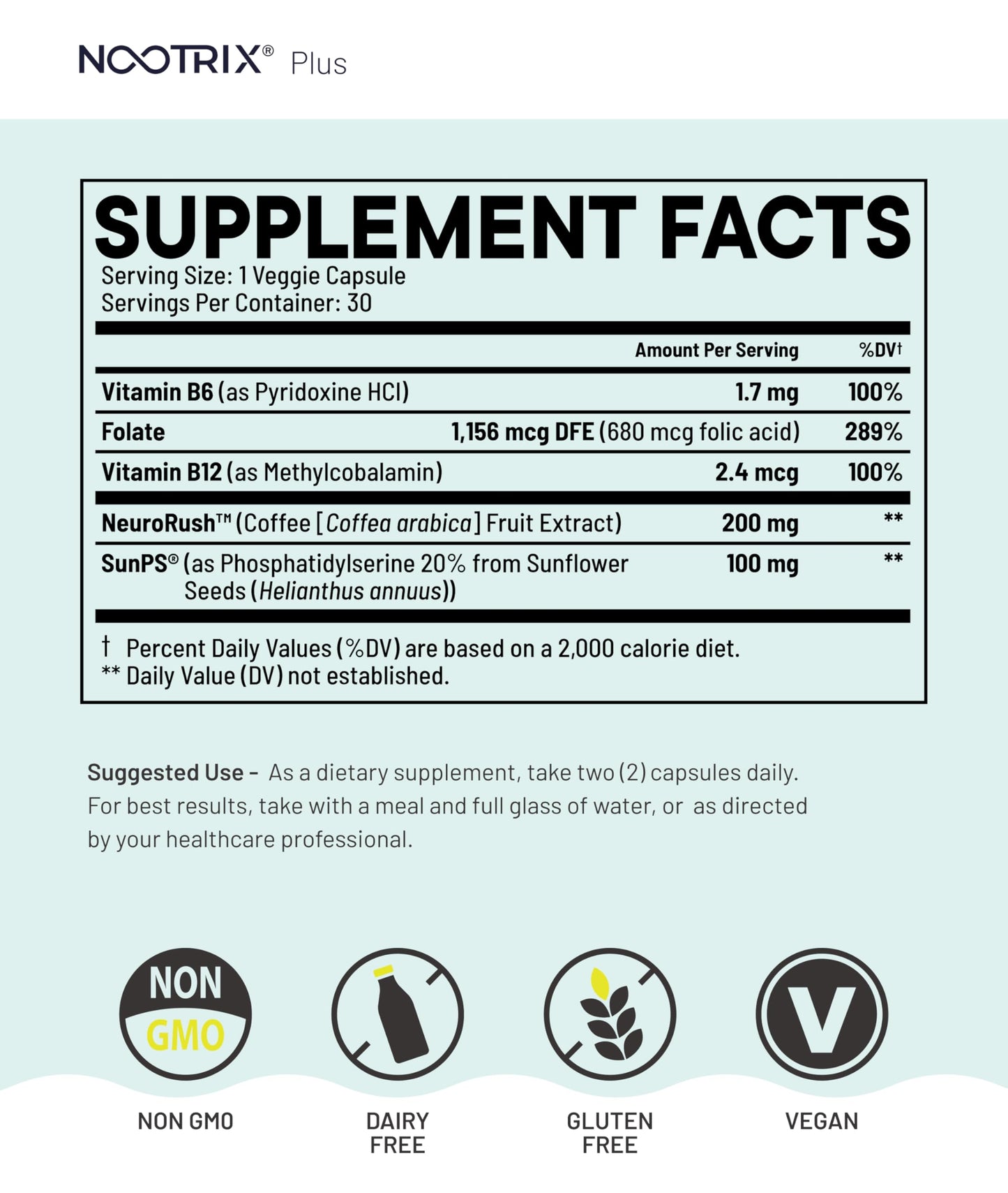 Nootrix Brain Plus Nootropic Supplement | Supports Memory, Mental Focus, Cognitive Health & Energy | Promotes Healthy Mood & Brain Function | Vitamin B1, Vitamin B6 & Vitamin B12 | 30 Capsules NootrixBuy Supplements Australia