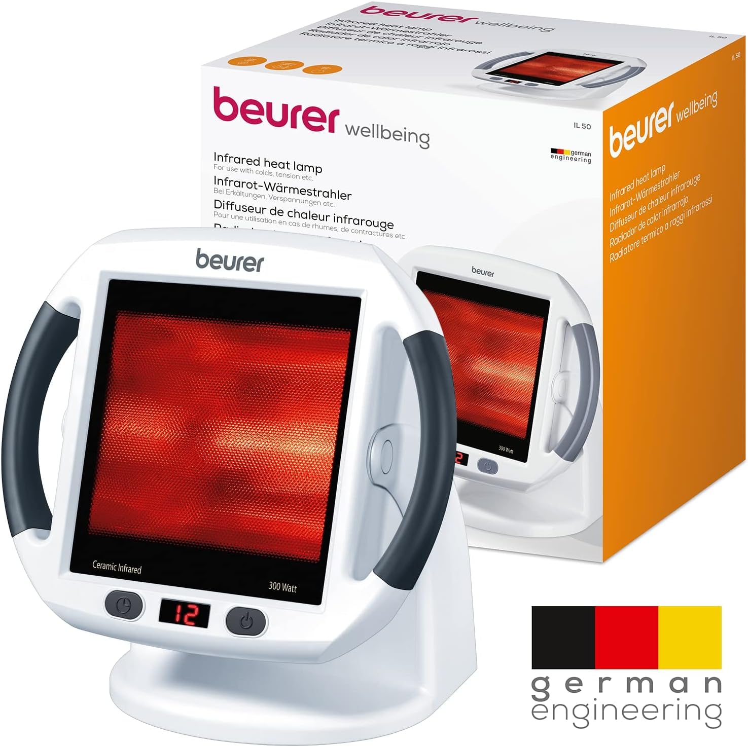 Beurer IL50 Infrared Heat Lamp Heated Red Light Therapy Lamp for Body, Face, Sinuses, & Skin - Effective BeurerBuy Supplements Australia