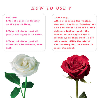 2Pcs Strawberry Yoni Bars and Yoni Oil Set for Feminine Wash, Yoni Wash for Cleanse Vaginal Balance PH tovaginshBuy Supplements Australia