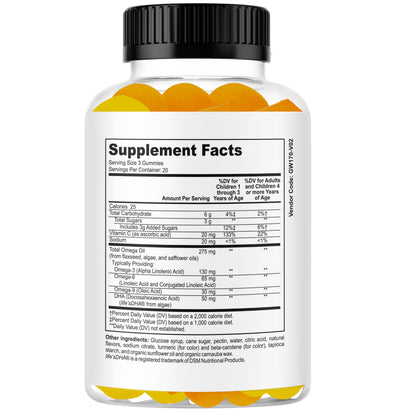 Celebrity Lifestyle Product Brain Support Focus Supplement for Kid and Teens Omega 3 Gummy Vitamin Memory and Attention, Brain Booster, Kid Focus Attention Supplement(1 Bottle) DHA 60ct Celebrity LifeStyle ProductBuy Supplements Australia
