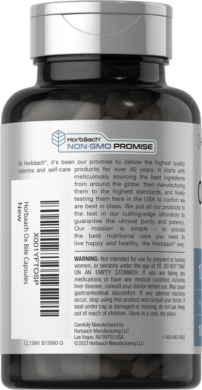 Ox Bile 1000 mg 100 Capsules | Digestive Enzymes Supplement | Non-GMO & Gluten Free HorbäachBuy Supplements Australia