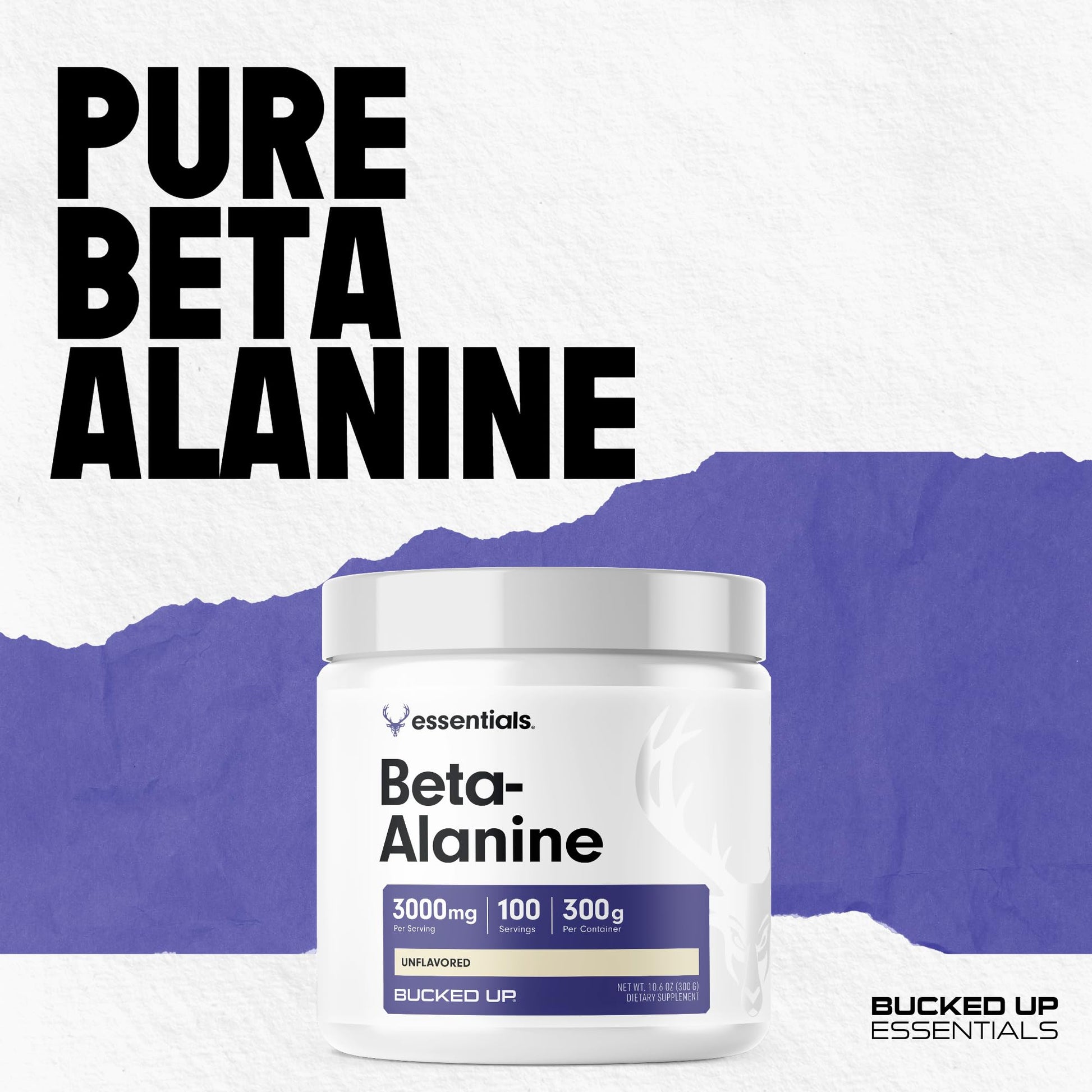 Bucked Up Beta Alanine 300mg Powder, Non-GMO, Gluten-Free, Unflavored (100 Servings) Bucked UpBuy Supplements Australia