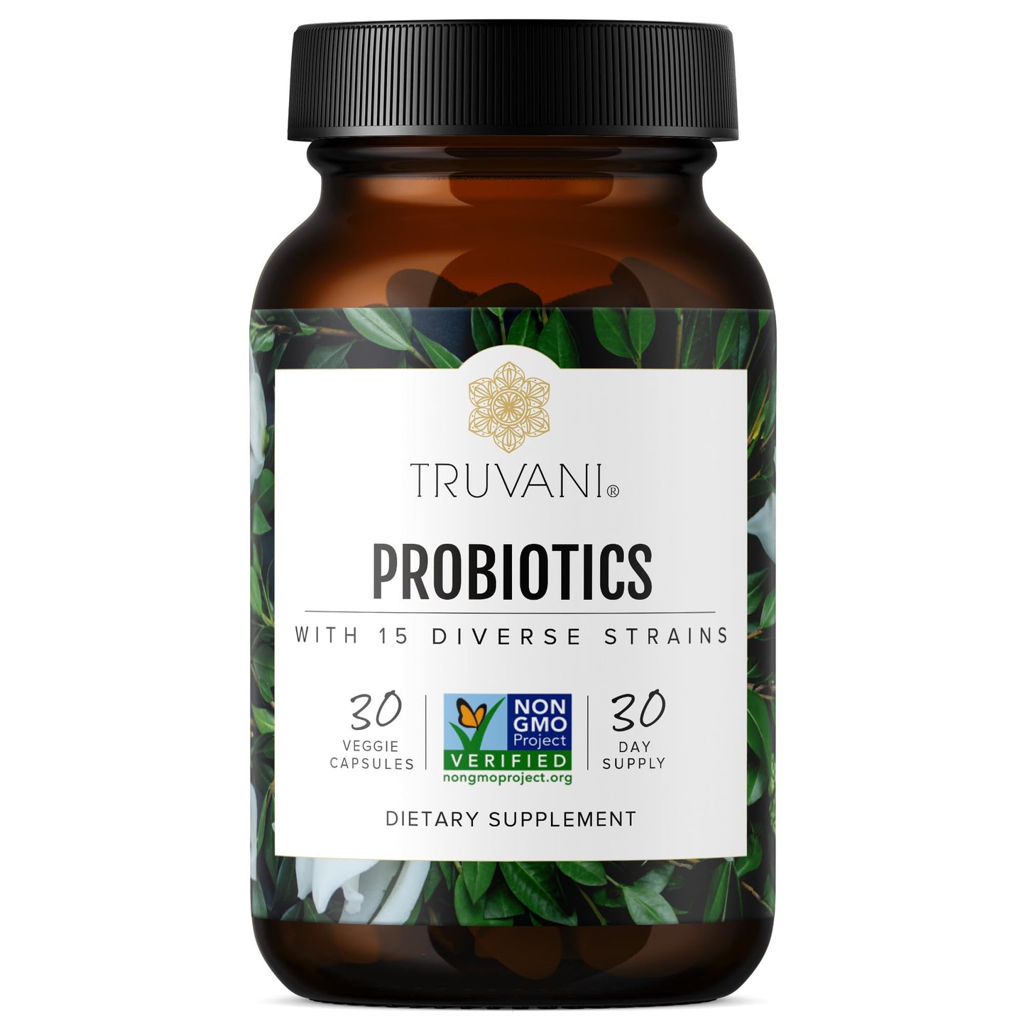 Truvani Probiotic Supplement | 30 Servings | 15 Billion CFU | 15 Diverse Strains for Digestive, Immune & Brain Health Support | Shelf-Stable Vegan Capsules | Non-GMO, No Fillers TruvaniBuy Supplements Australia