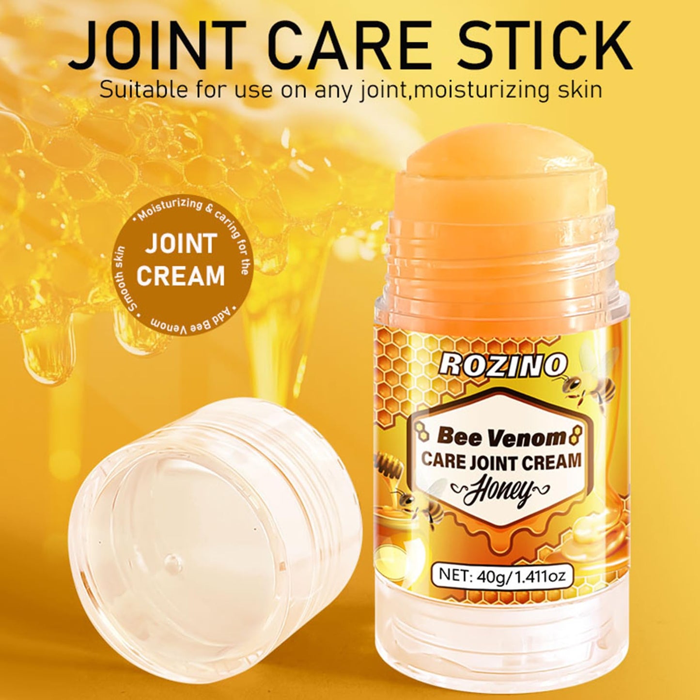 Bee Venom Joint Cream for Knees & Joint Support, Fast Absorbing, Non-Sticky Formula with Vitamin C, Aloe Vera for Soothing Comfort (1.411OZ) GenericBuy Supplements Australia