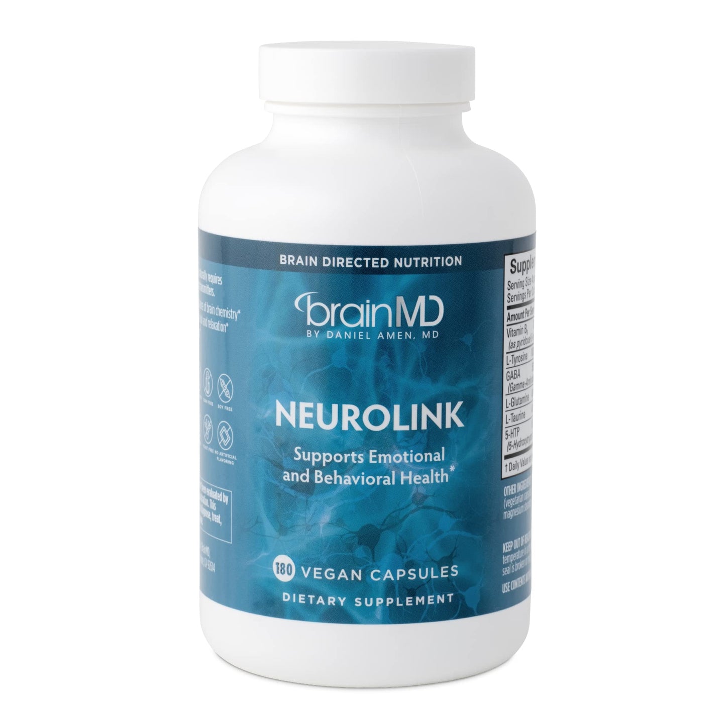 BRAINMD Dr Amen NeuroLink - 180 Capsules - Promotes Optimal Brain Function, Focus & Concentration - Gluten Free - 45 Servings BRAINMDBuy Supplements Australia