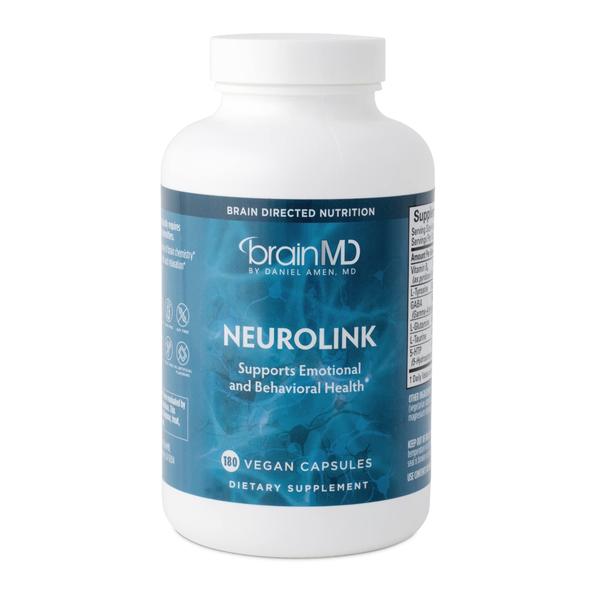 BRAINMD Dr Amen NeuroLink - 180 Capsules - Promotes Optimal Brain Function, Focus & Concentration - Gluten Free - 45 Servings BRAINMDBuy Supplements Australia