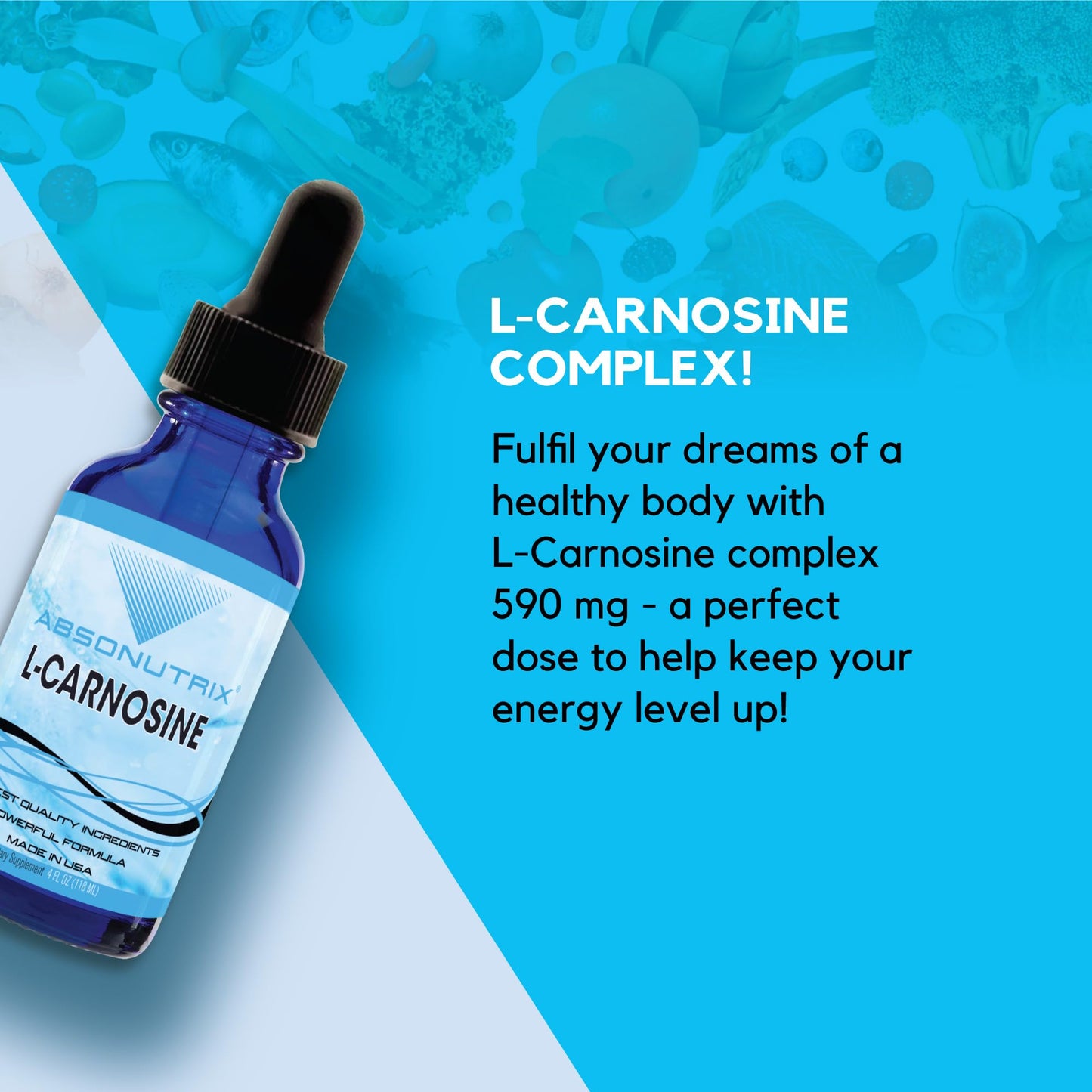 Absonutrix L-Carnosine - 583 mg 4 Oz Bottle, 200 Highly Potent Servings, Easy-to-Consume Drops, High Bioavailability, Third-Party Tested, GMP-Certified, Non-GMO, Cruelty-Free Products, Made in USA AbsonutrixBuy Supplements Australia